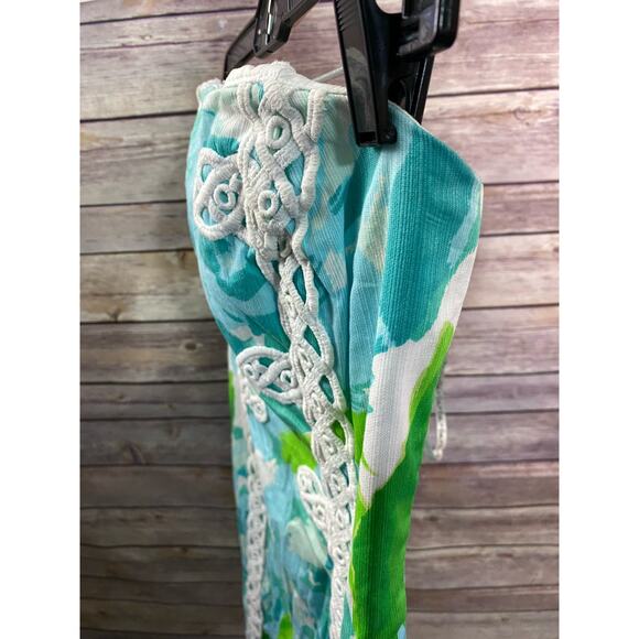 Lilly Pulitzer Tansy Poolside Blue Strapless Dress Size 6 Tropical - Picture 9 of 16